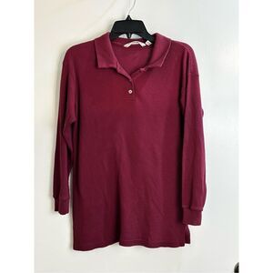 Victoria’s Secret size S fuchsia waffle knit shirt button polo style